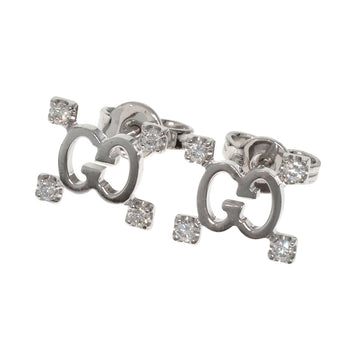 Gucci   Earring Gg Logo Diamond K18 White Gold