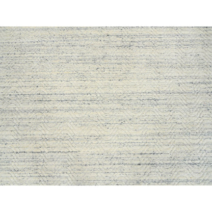 9'10"X9'10" Beige Wool Hand Loomed Modern Design Round Oriental Rug