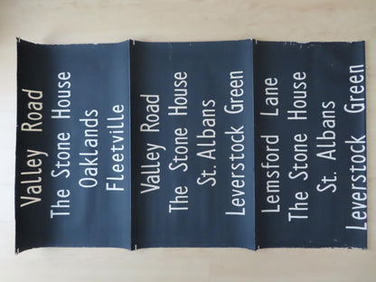 Vintage Uk Bus Roll Sign Linen Canvas Industrial Antique Original 60S Rare