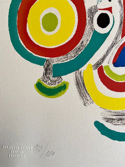 Sonia Delaunay Lithograph, Coa Signed Op Numbered Certified