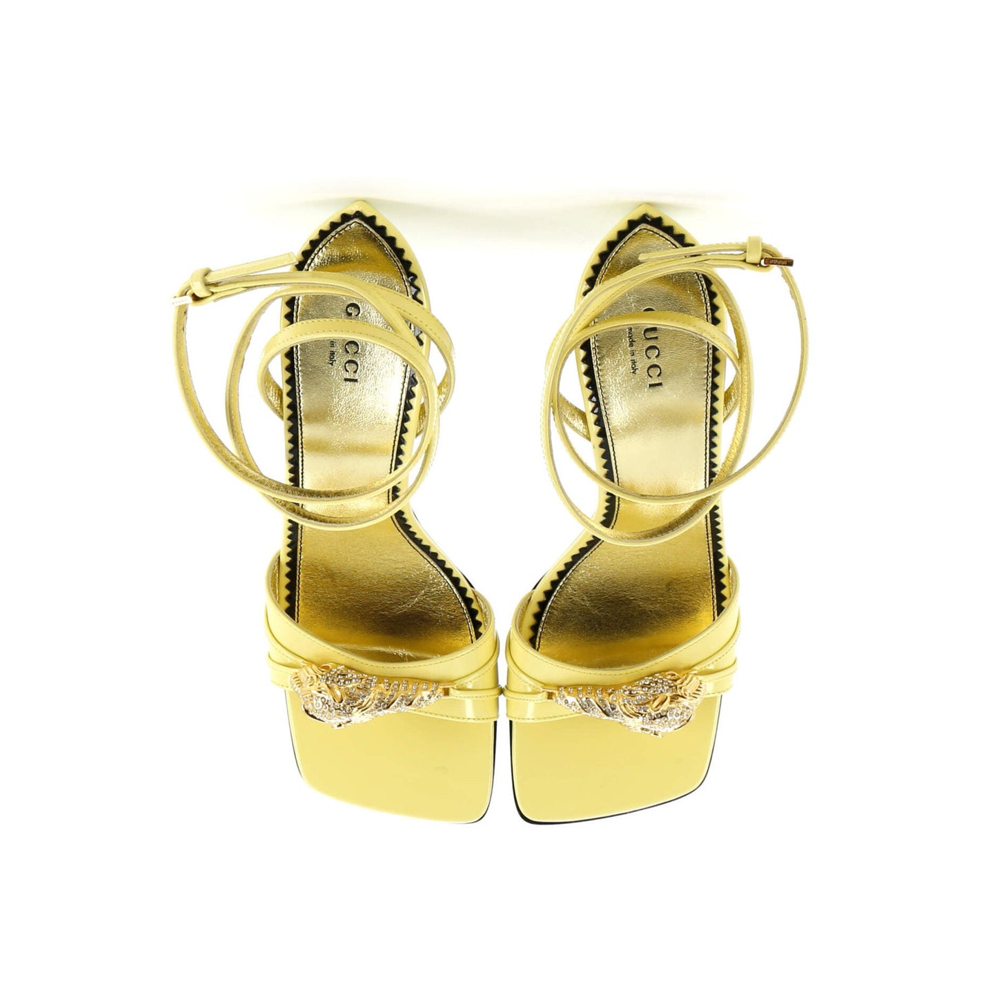 Gucci Women'S Snake Head Wedge Sandals Leather