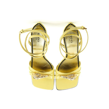 Gucci Women'S Snake Head Wedge Sandals Leather