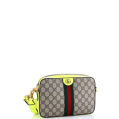 Gucci Ophidia Convertible Camera Bag Gg Coated Canvas With Leather Small
