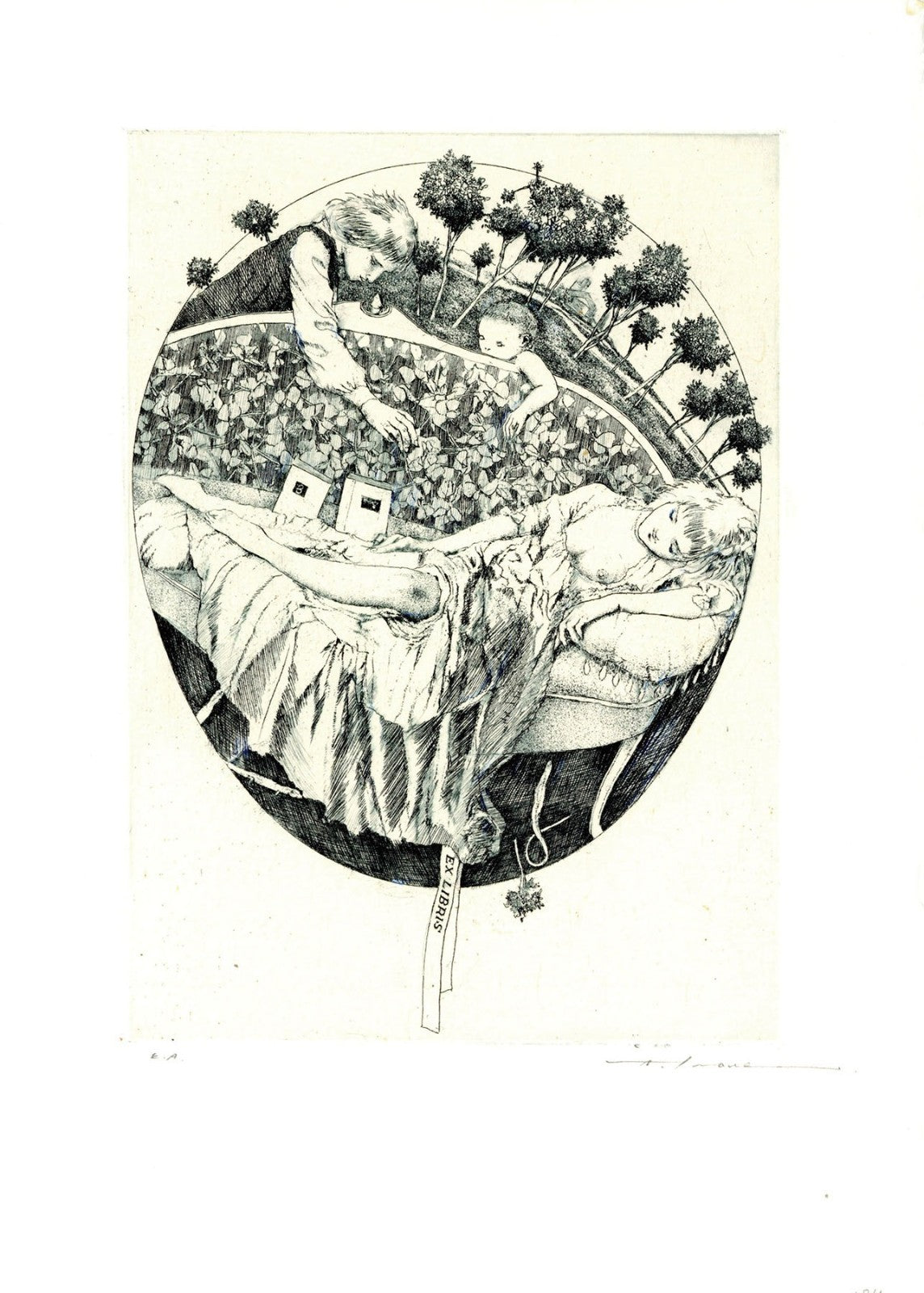 Alphonse Inoue Love Is Enough 3 2010 Etching Ea Hand-Colored Signed Japan