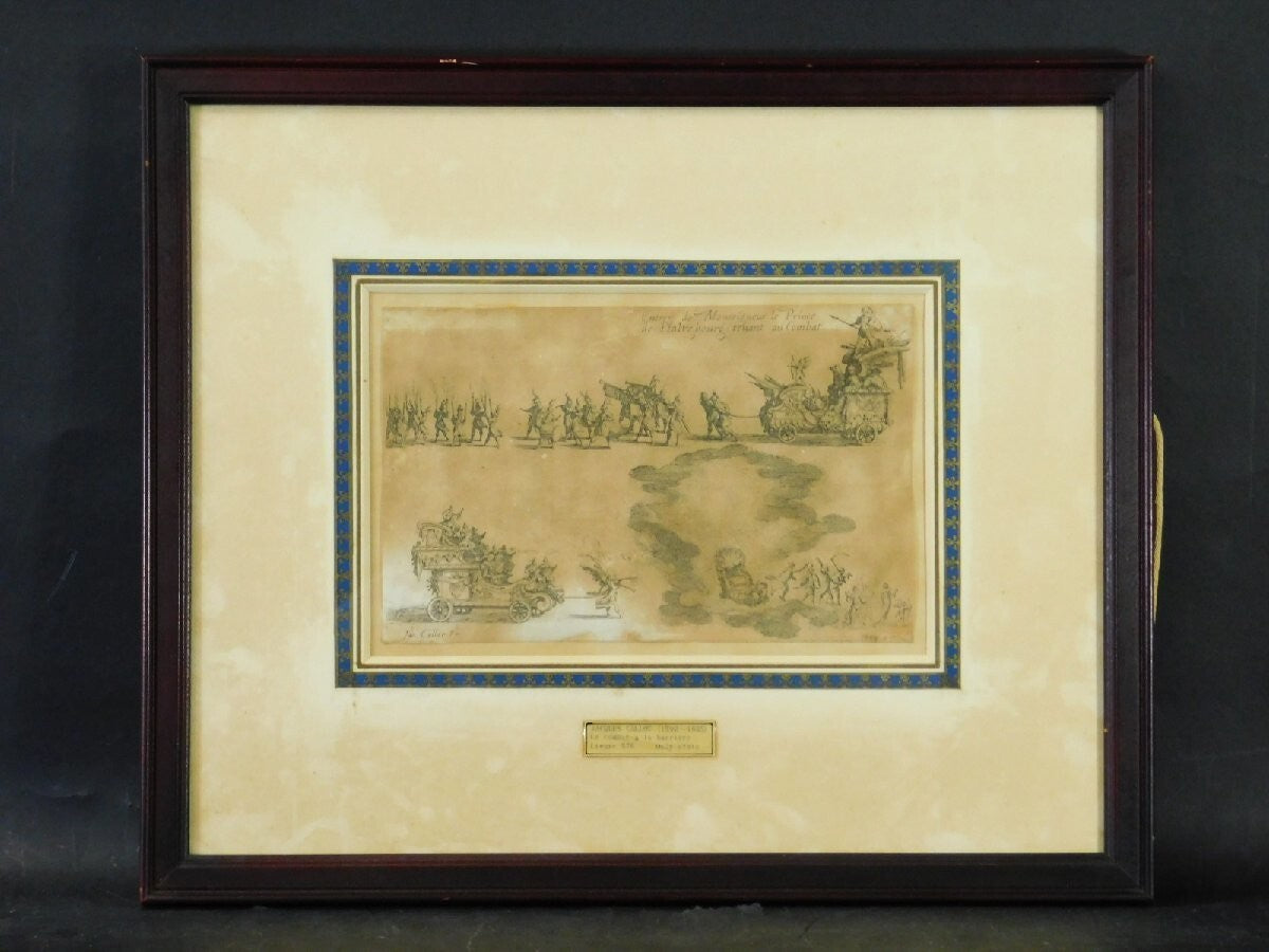 Jacques Callot 1627 Original Etching "Jousting