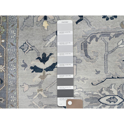 9'X12'2" Gray Seeripe Heris Design 100% Wool Hand Knotted Oriental Rug