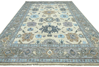 Vintage-Style Peshawar Oushak Oriental Rug Floral