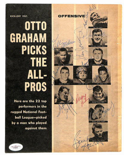 Vintage 1957 Nfl All-Pros Signed (11) 8.5X11