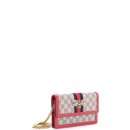Gucci Queen Margaret Chain Wallet Gg Coated Canvas Mini