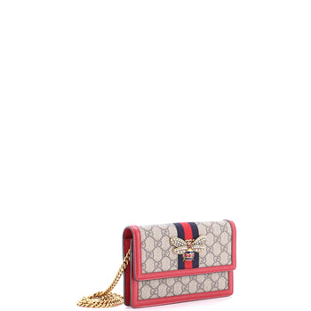 Gucci Queen Margaret Chain Wallet Gg Coated Canvas Mini