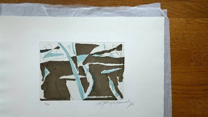 Albert Rafols Casamada Original Etching Estiu-4 Summer-4 Spain 1988 Signed Frame