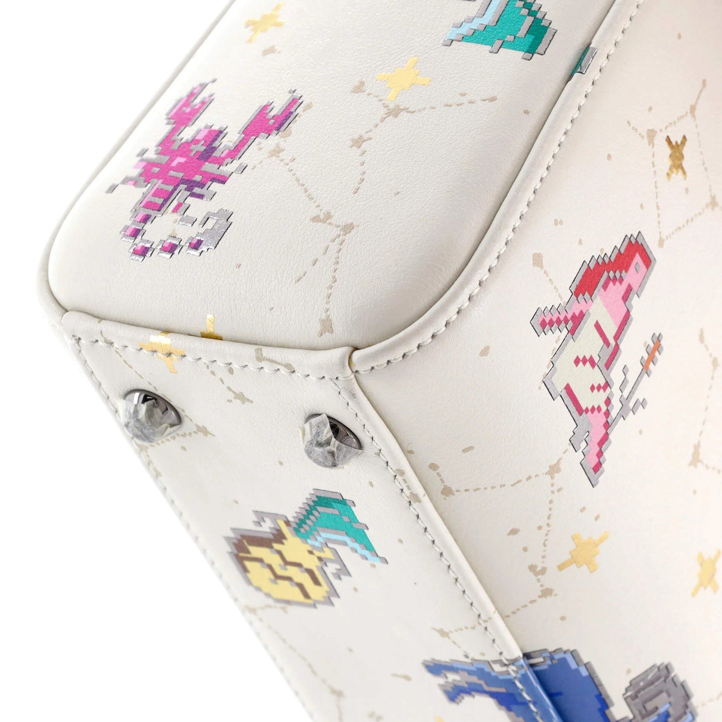 Christian Dior Lady Dior Bag Limited Edition Pixel Zodiac Printed Calfskin Mini