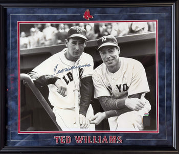 Ted Williams Autographed Framed 16X20 Photo With Joe Dimaggio (Green Diamond)