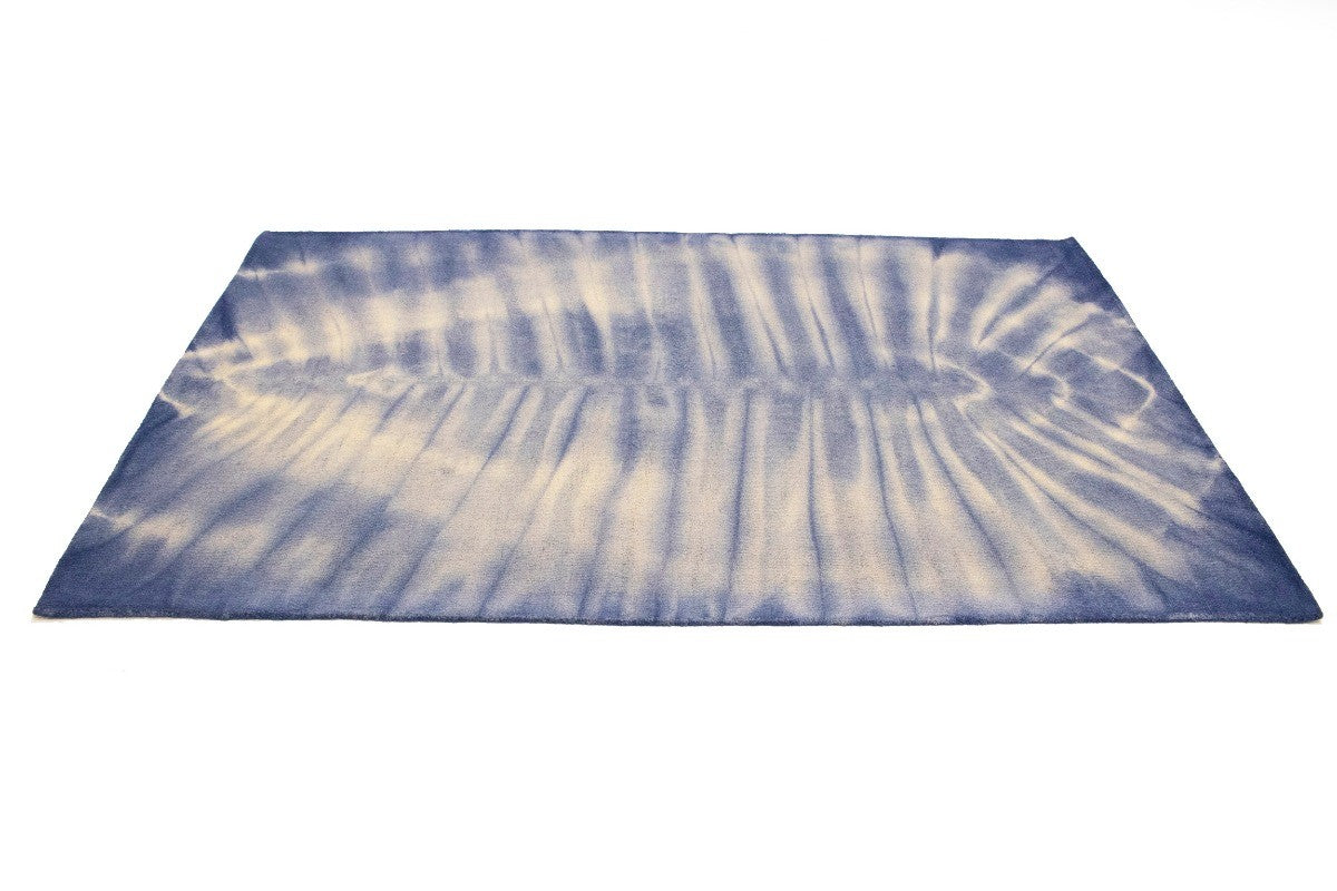Purple-navy Tie-Dye Design Foyer Size 5X8 Hand-Tufted Modern Rug Wool Carpet