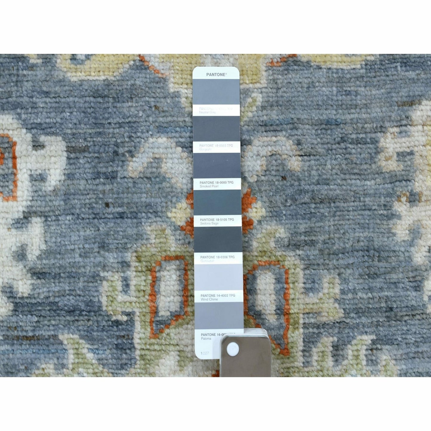 2'9"X9'9" Dark Gray Angora Oushak Wool Hand Knotted Runner Oriental Rug