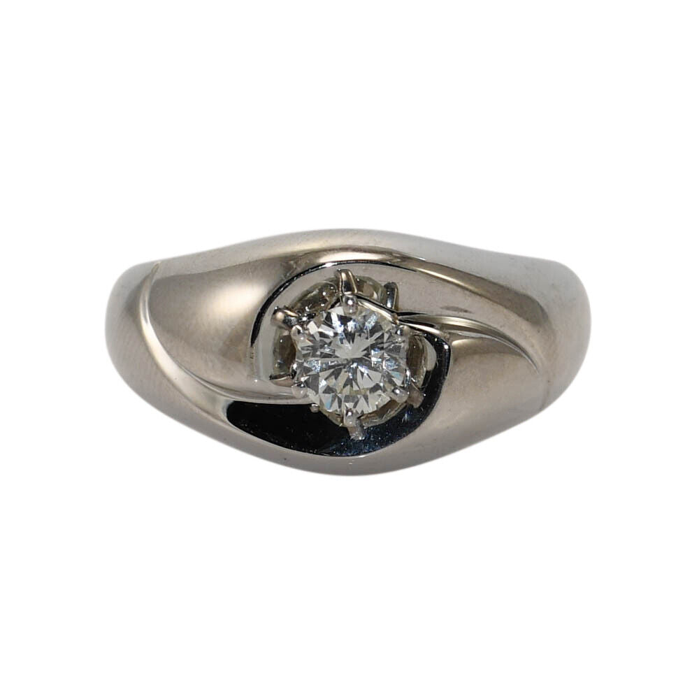 18K White Gold Men'S Diamond Solitaire Ring By