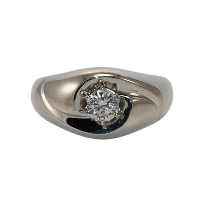18K White Gold Men'S Diamond Solitaire Ring By