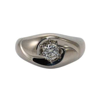 18K White Gold Men'S Diamond Solitaire Ring By