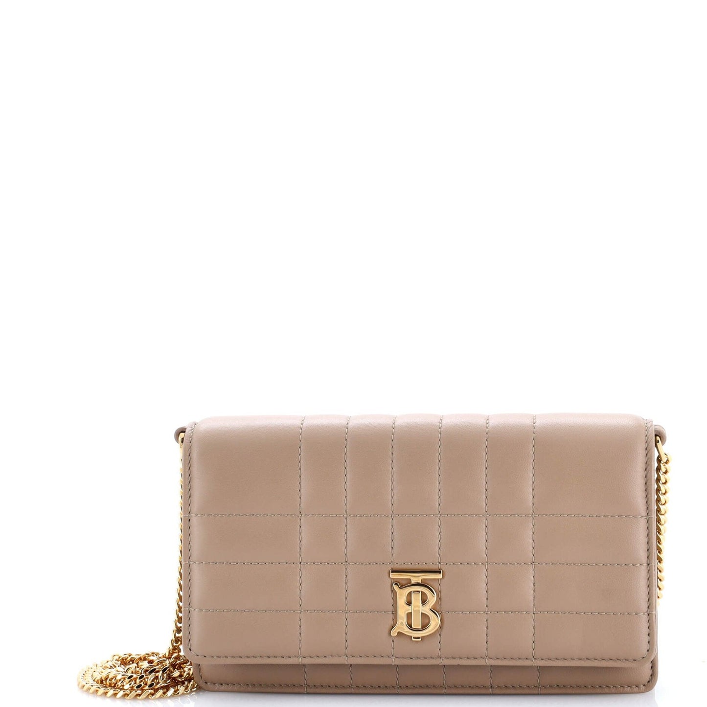 Burberry Lola Clutch On Chain Quilted Leather