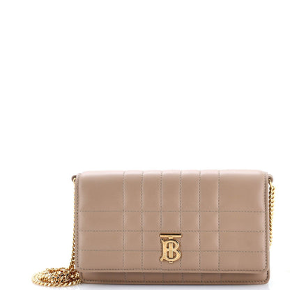 Burberry Lola Clutch On Chain Quilted Leather