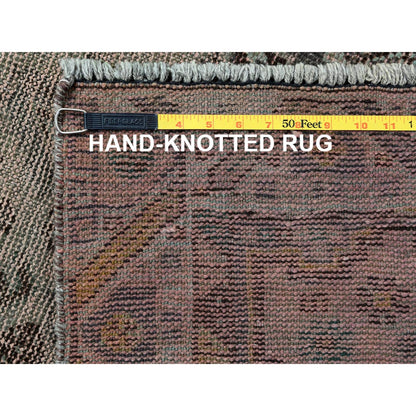 5'X8' Semi Antique Gray Farsian Sheeraz Worn Down Hand Knotted Wool Rug