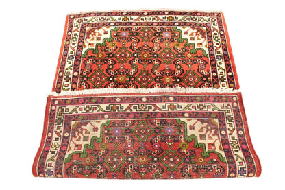Handmade Oriental Rug Small Floral Tribal