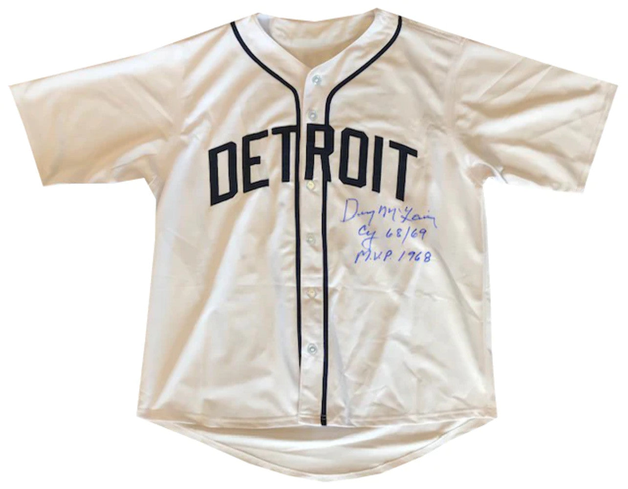 Denny Mclain Autographed "Cy 68/69 Mvp 1968" Detroit Tigers Jersey
