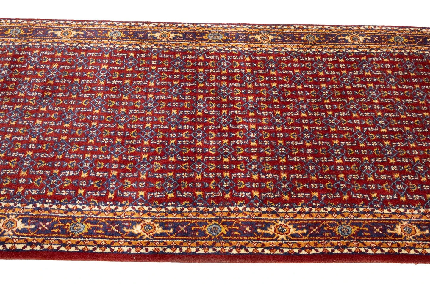 Hand knotted Indo Botemir wool runner rug oriental carpet hallway