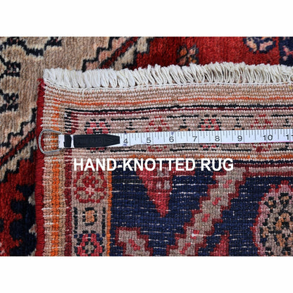 5'2"X8'8" Pure Wool Vintage Farsian Open Field Design Hand Knotted Rug