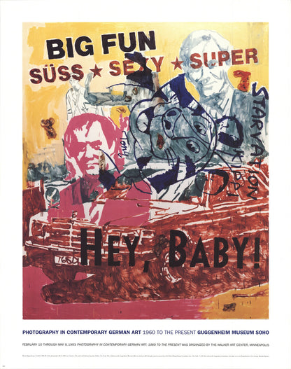 Martin Kippenberger Hey Baby! " Offset Lithograph Pop Art Multi