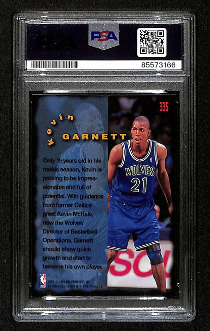 Kevin Garnett Hof Signed/Auto On Card 1995-96 Fleer Rc Card #335 Psa/Dna 198733