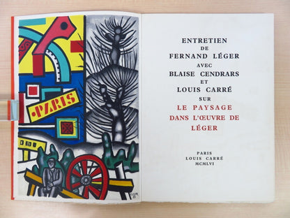 Rare Artbook Entretien De Fernand Leger Avec Blaise Cendrars Et Louis Carre 1956