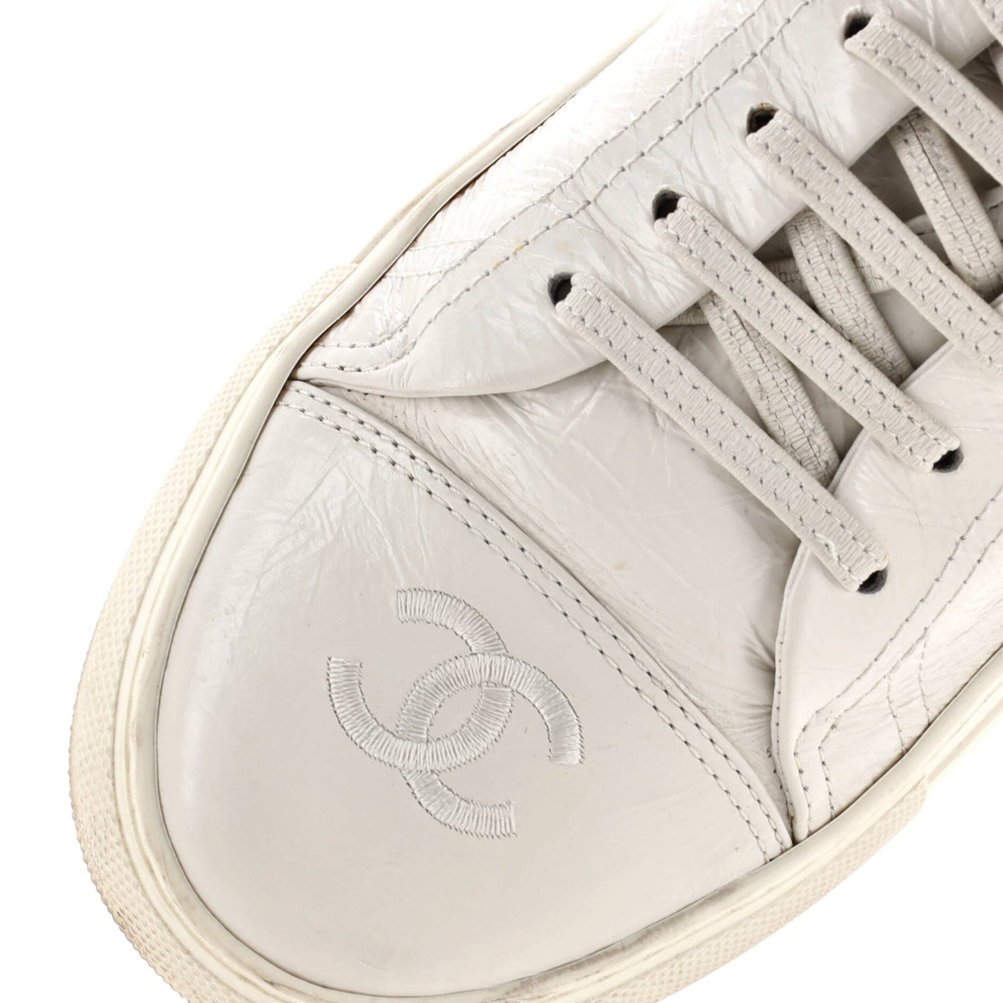 Chanel Women'S Cc Bow Low Top Sneakers Leather