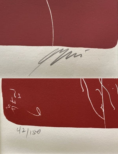 150 Hans Erni Orange Moon and Two Figures Signed Original Lithograph Print 42/