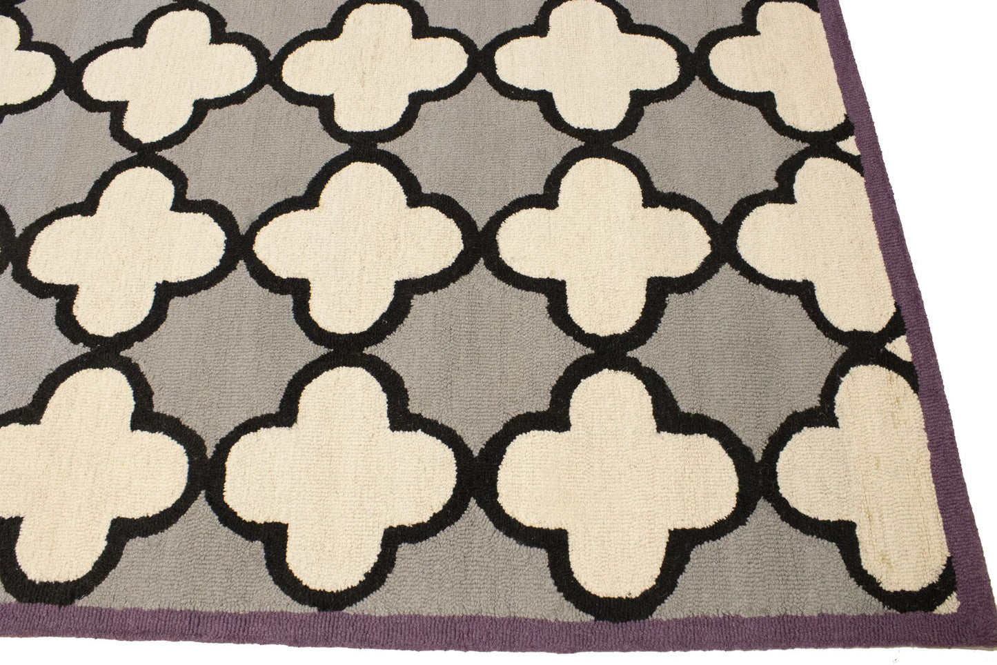 Multicolored Trellis Design Wool 5X8 Hand-Tufted