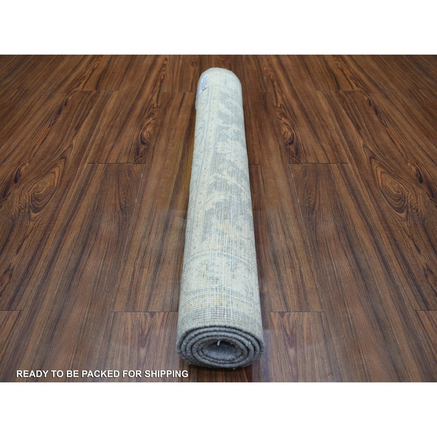 3'X4'10" Gray Pure Wool Natural Dyes Hand Knotted Stone Wash Peshawar Rug