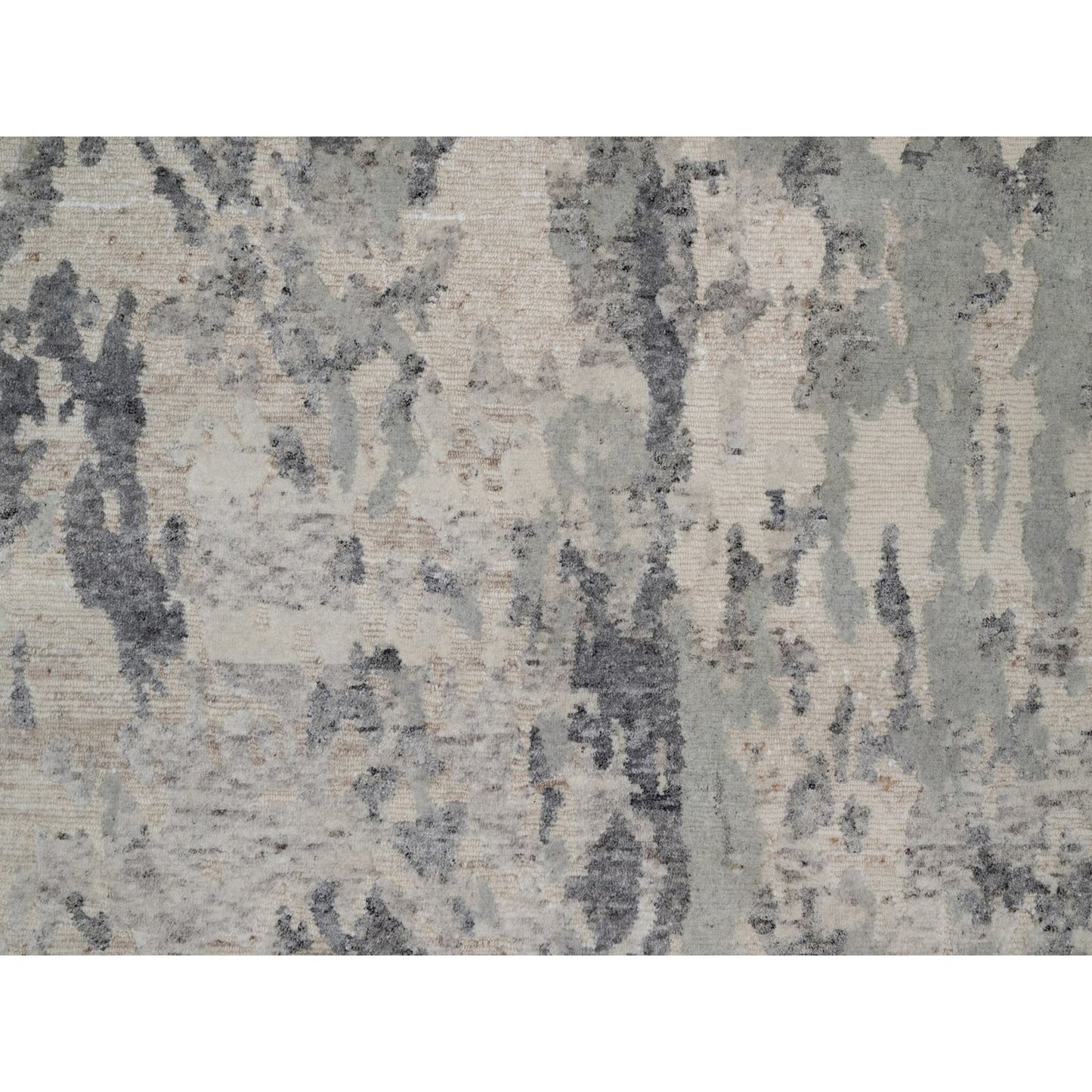 Rug 8'x10' Cream White Modern Design Natural Undyed Wool Hand Knotted