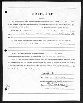 Fritz Crisler Cfb Hof Signed 1954 Contract