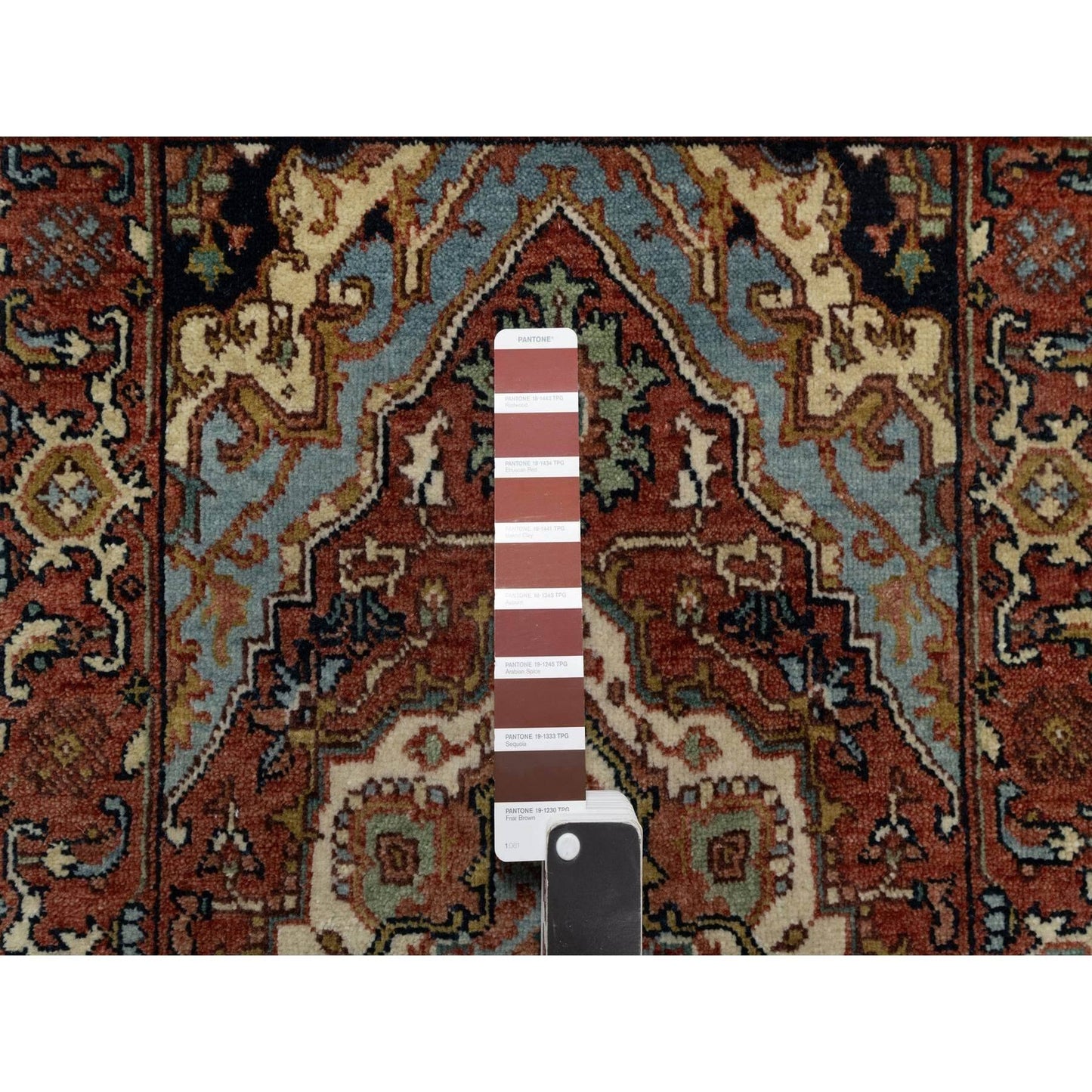 2'X3'2" Red Antiqued Fine Heris Re-Creation Wool Hand Knotted Mat Rug