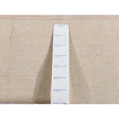 Rug 5'5"x7'10" Ivory Flat Weave Durie Kilim Pure Wool Hand Woven