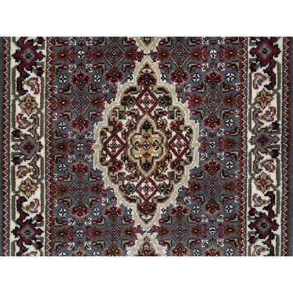 2'X8'5" Gray Tebraz Mahi 175 Kpsi Wool Hand Knotted Runner Rug