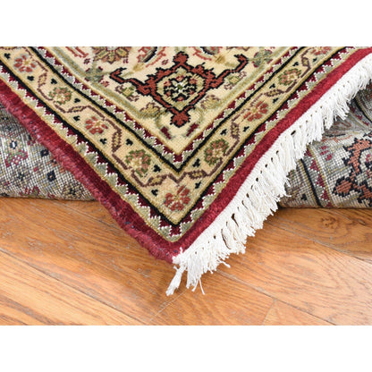 5'X12'9" Red Tebraz Mahi Pure Wool Hand Knotted Gallery Wide Runner Rug