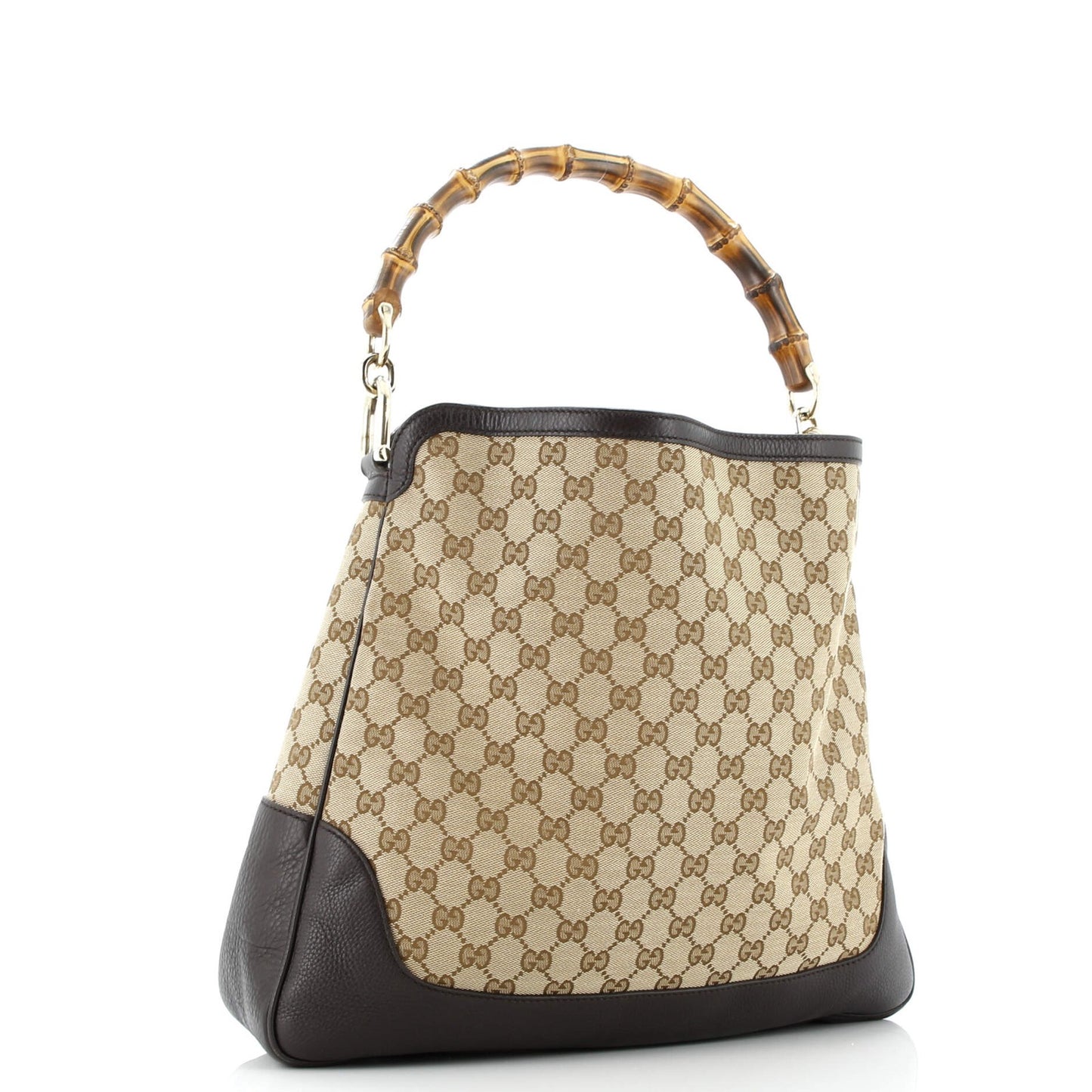 Gucci Diana Bamboo Shoulder Bag Gg Canvas Medium
