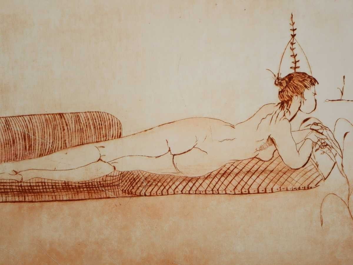 Nijole Vilutiene Near The Sea Etching 19972004 Signed Lithuanian Female Art