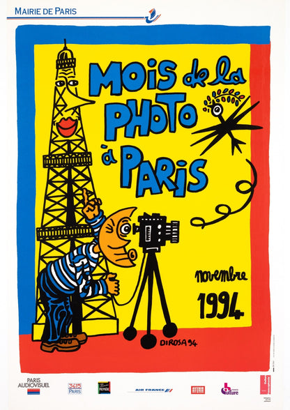 Herve Dirosa Mois De La Photo 1994 Original Paris Exhibition Poster Serigraphy