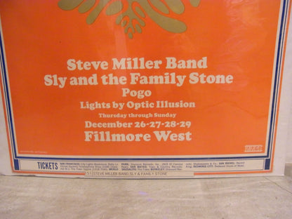 Fillmore West Concert Live Poster Bill Graham 1968 Wes Wilson Steve Miller Band