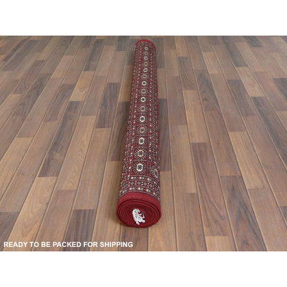 5'1"X7'9" Red Hand Knotted Super Bokara 250 Kpsi Silky Wool Rug