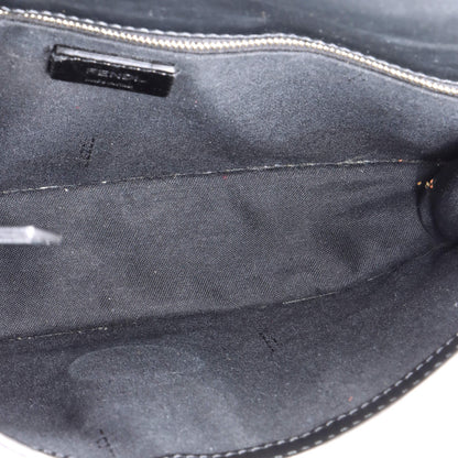 Fendi Flat Baguette Crossbody Bag Leather With Zucca Jacquard Medium