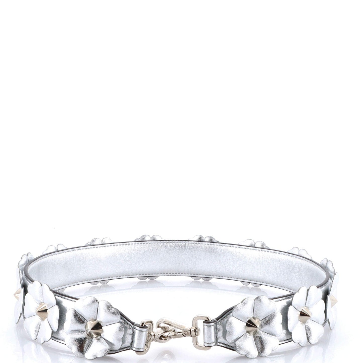 Fendi F Is Studded Flower Strap You Shoulder Strap Embellished Leather