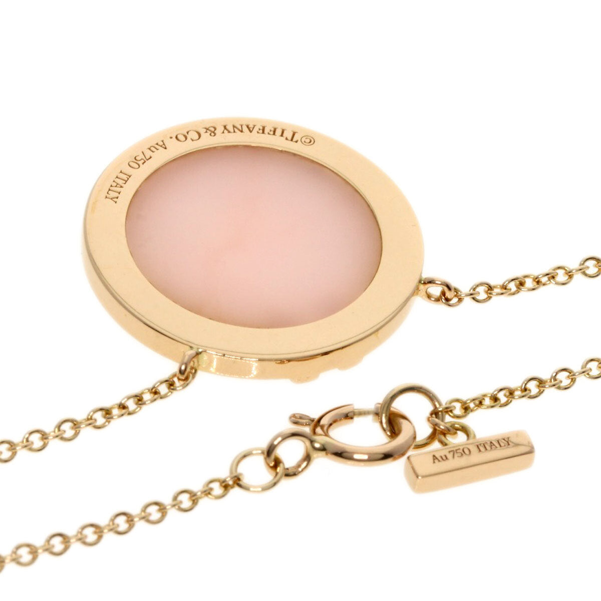 TIFFANY&Co.   Necklace T TWO Diamond Pink Opal